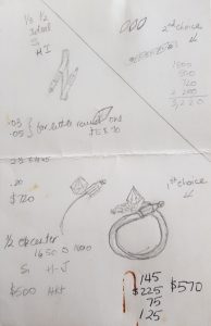 Drawings of our wedding rings